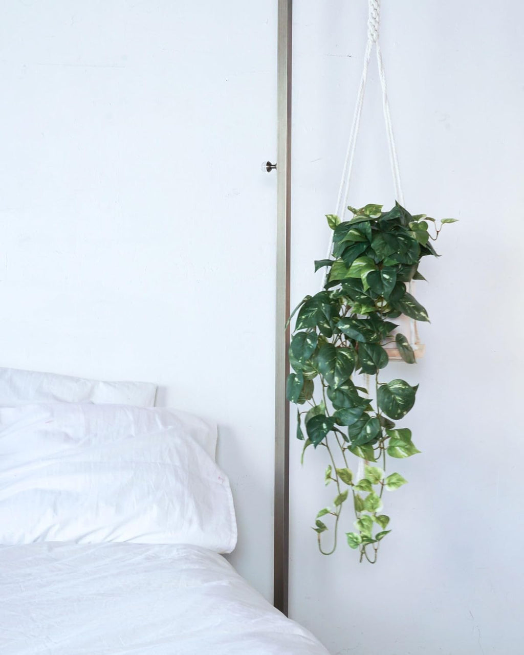 Retrograde 32" Fake Plant, Silk Faux Pothos Ivy Plant (Variegated) | Removable Pot Included, Realistic Silk Fake Plants
