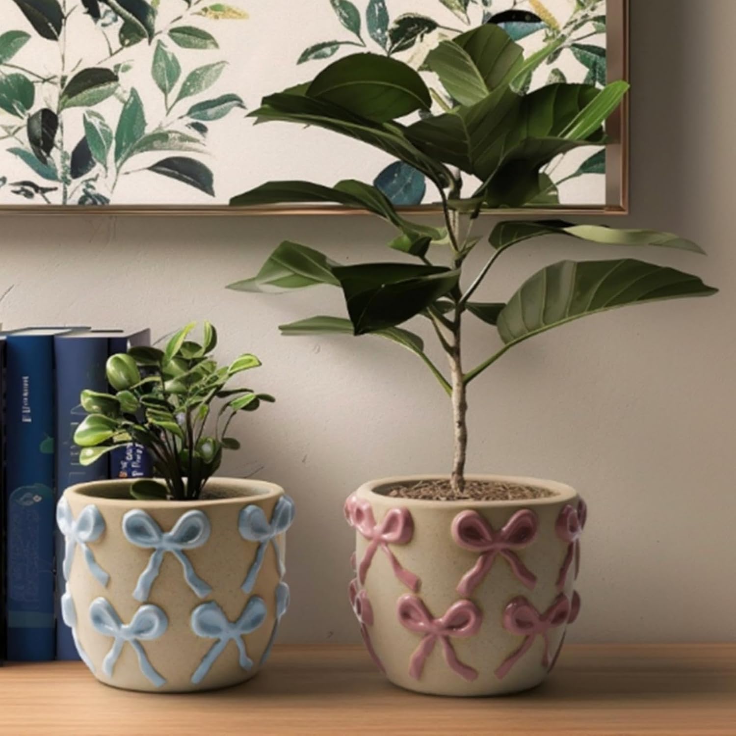 Ceramic Flower Pots for Indoor and Outdoor Plants, Succulent Orchid Round Clay and Terracotta Planter for Garden Home