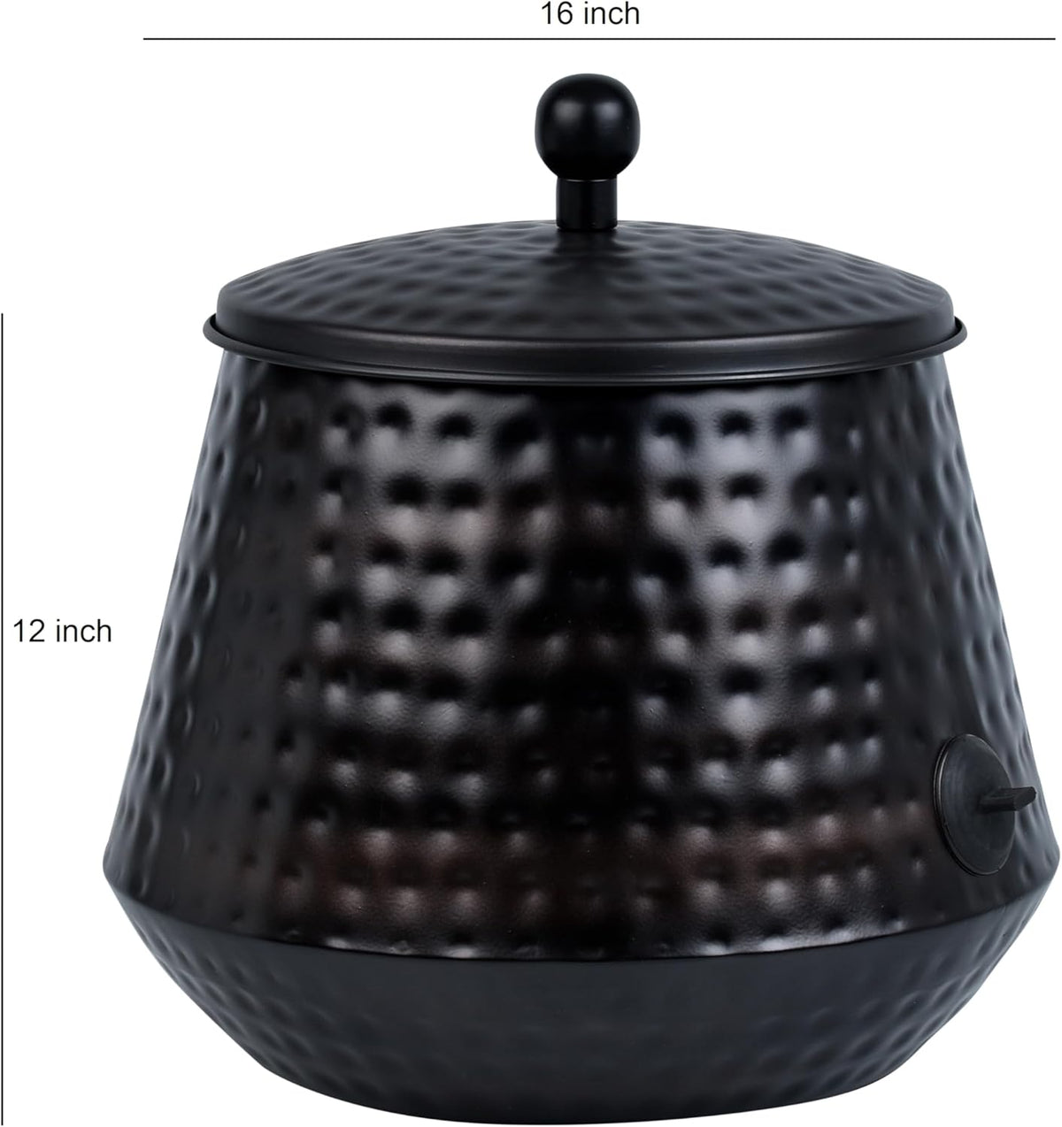 Decorative Garden Hose Pot Storage Holder with Lid Copper Finish 12 x 16 Inches | Expandable Hose Hider | Holds 125 ft