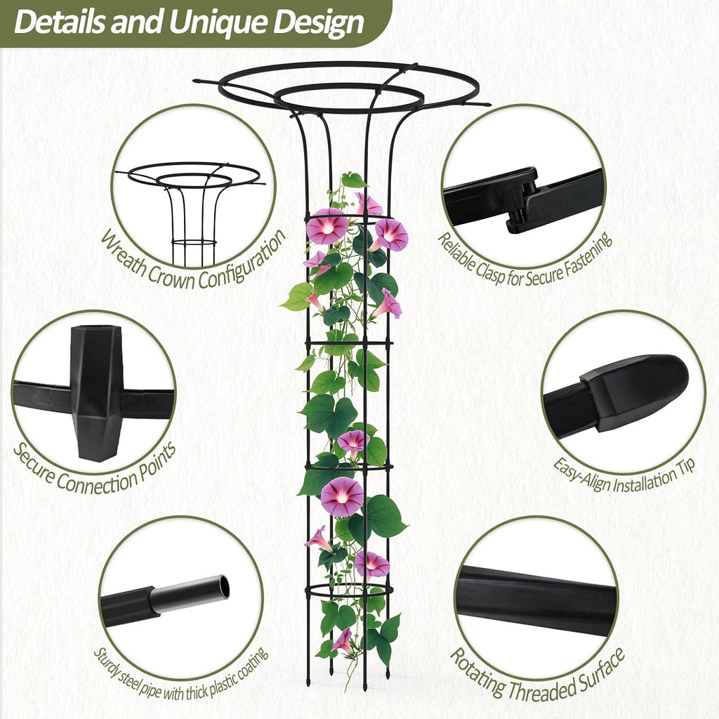 Trellis for Climbing Plants Outdoor - 69"(H), Expandable and Rust-Proof Metal Plant Support, Easy Installation, Garden