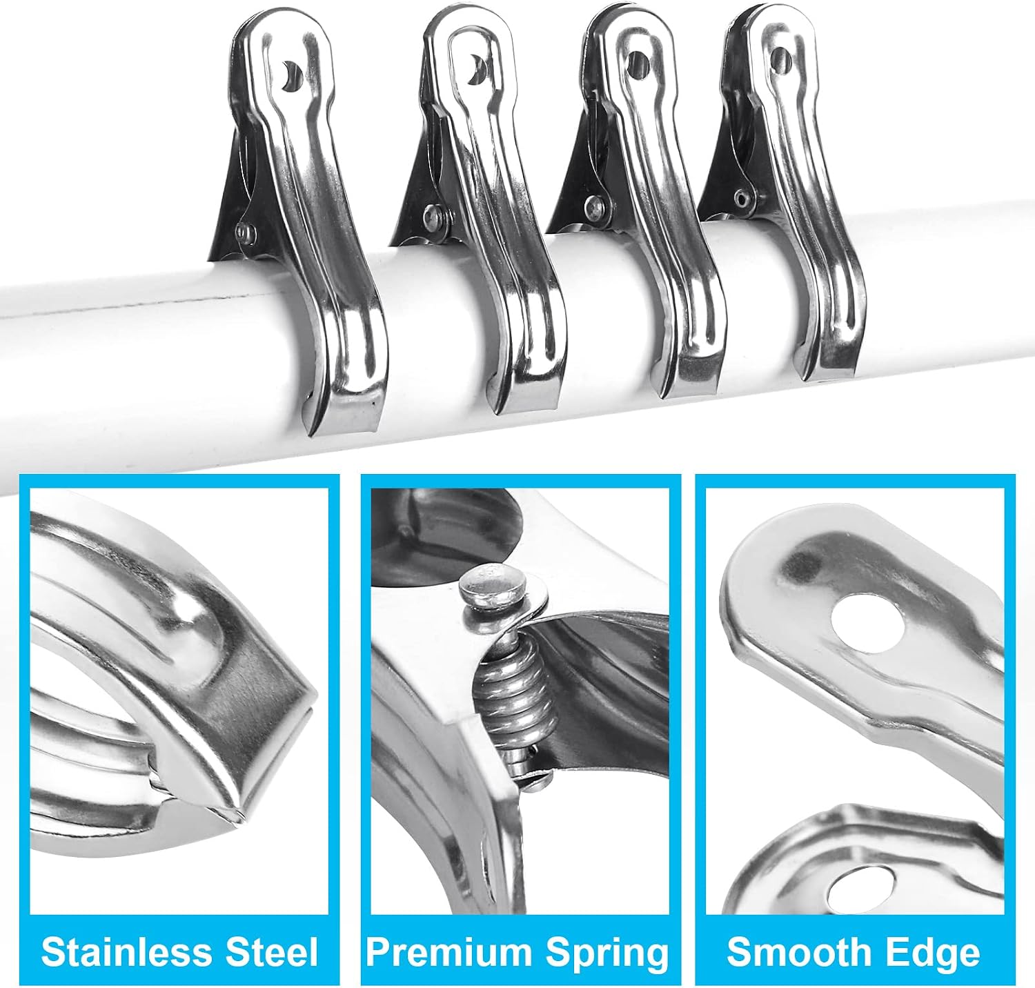 200PCS Greenhouse Clamps for Plants, Stainless Steel Clips for Netting, Strong Grip to Hold Down Shade Cloth or Plant