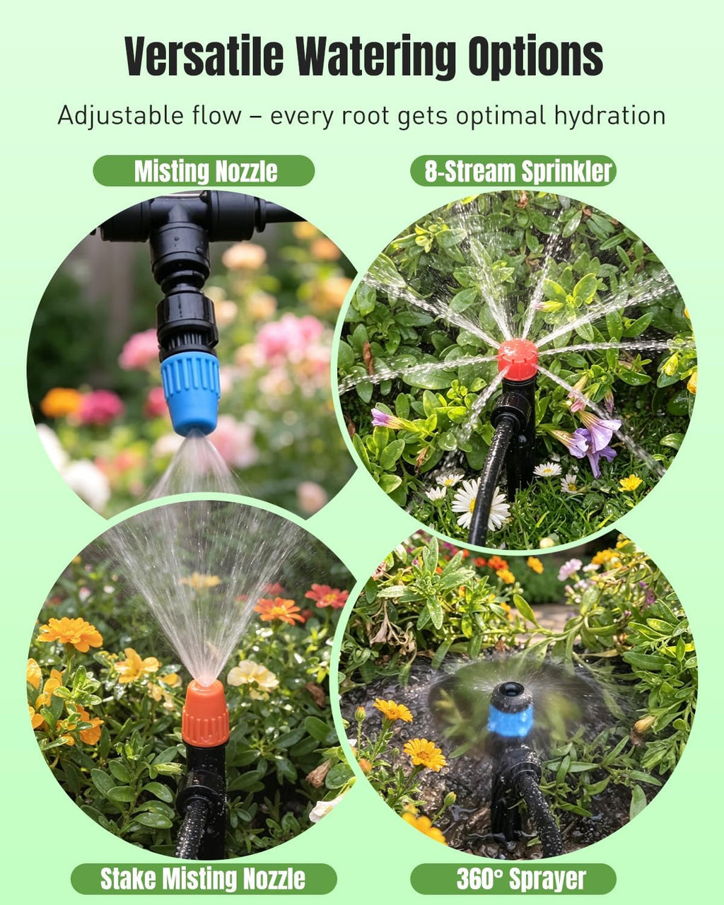 Pawfly 230 ft Quick Connect Drip Irrigation Kit, Drip Irrigation System for Garden Watering System with 1/2" (33 ft) &