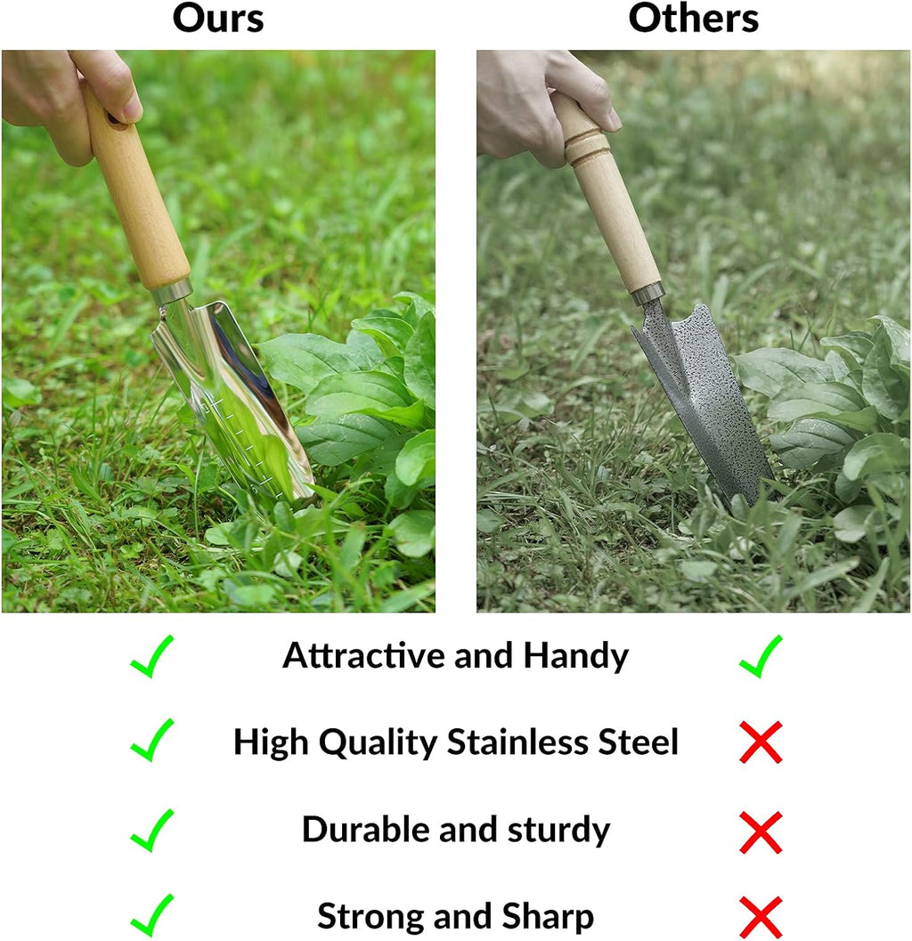 SOLIGT 8 Piece Garden Tools Set with Basket, Gardening Gifts for Women Men | Heavy Duty Stainless Steel Pruning Shears