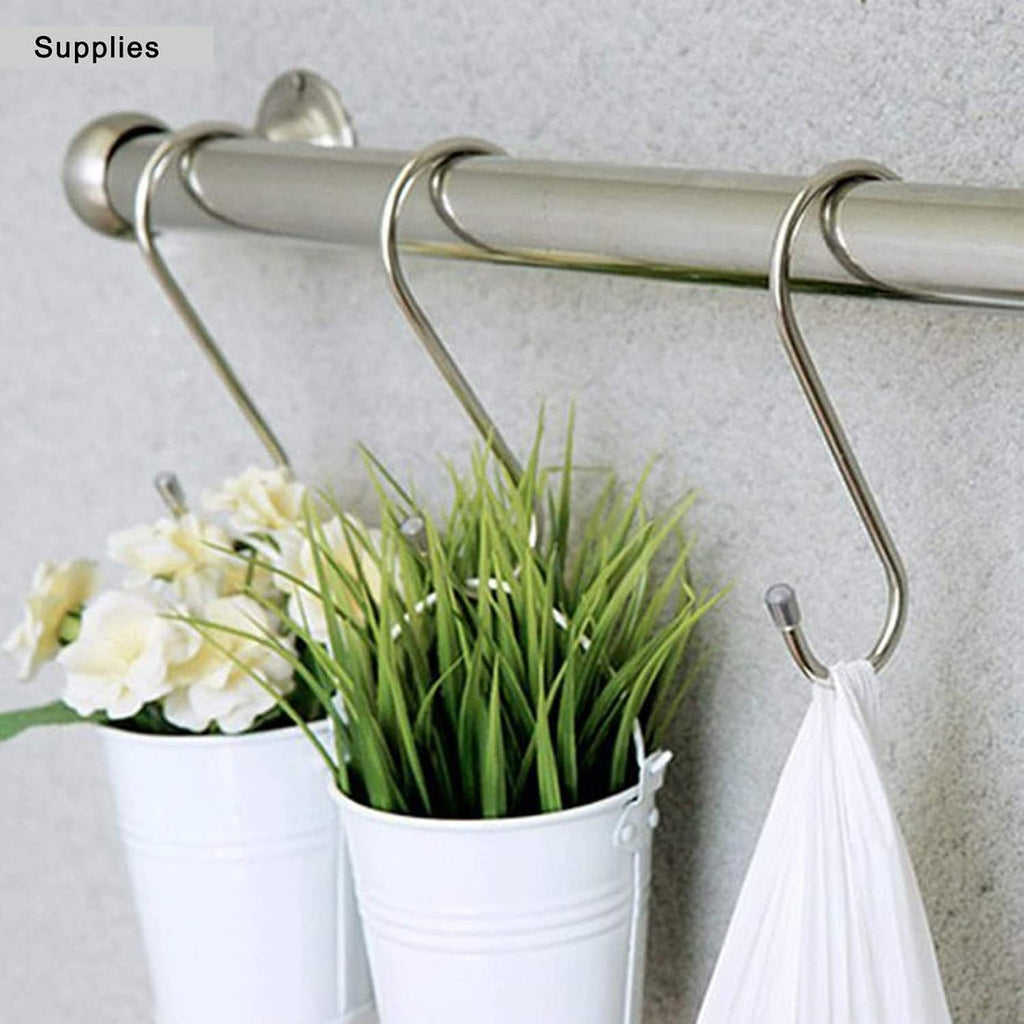 120 Pack 3.5 inch Heavy Duty S Hooks - Plants, Outdoor, Light, Cup, Large Hangers for Kitchen, Bathroom, Bedroom and