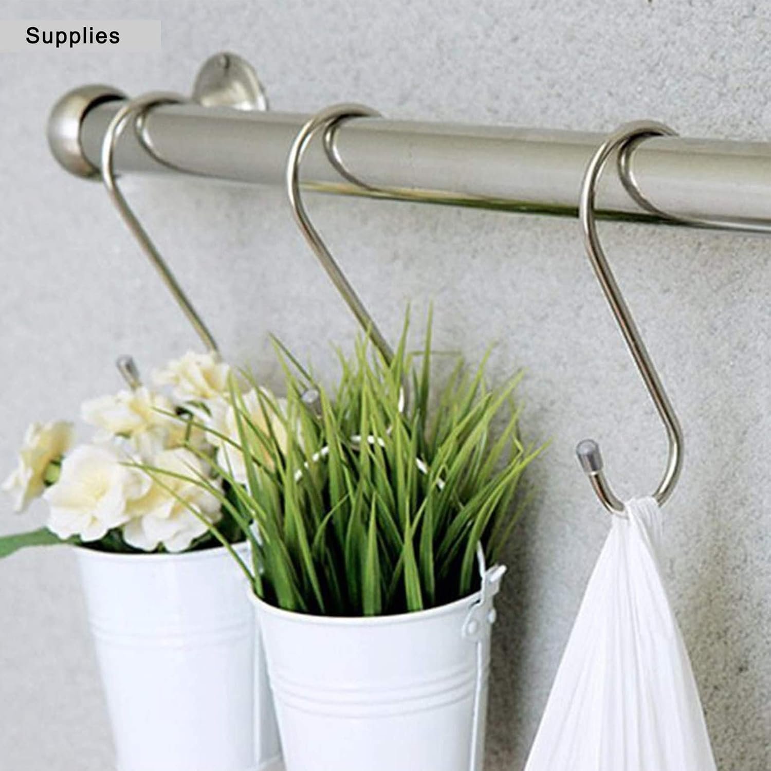 120 Pack 3.5 inch Heavy Duty S Hooks - Plants, Outdoor, Light, Cup, Large Hangers for Kitchen, Bathroom, Bedroom and