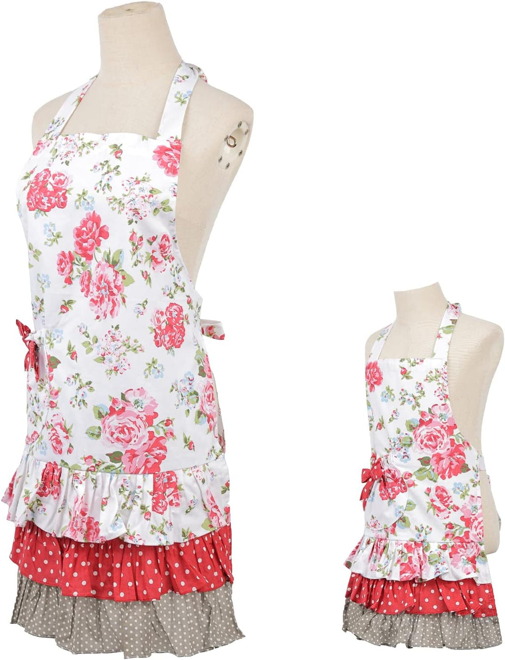 Surblue Kitchen Aprons for Women,Heavy Duty Aprons for Cooking, Baking, BBQ and Gardening