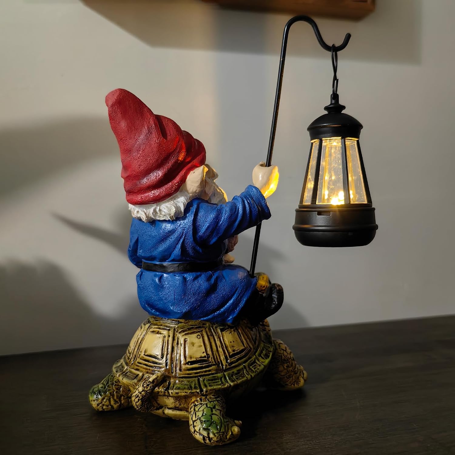 Outdoor Garden Gnome Statue, Solar Light Gnomes Statues Decoration for Yard | 7" Garden Gnome Outdoor Statue, Solar