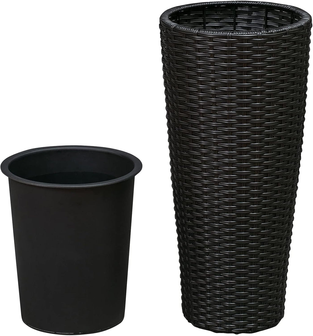 Noah Round Wicker Planter Tall Planter Decor Box for Adaptable Outdoor Furnishings All Weather Versatile Perfect Patio
