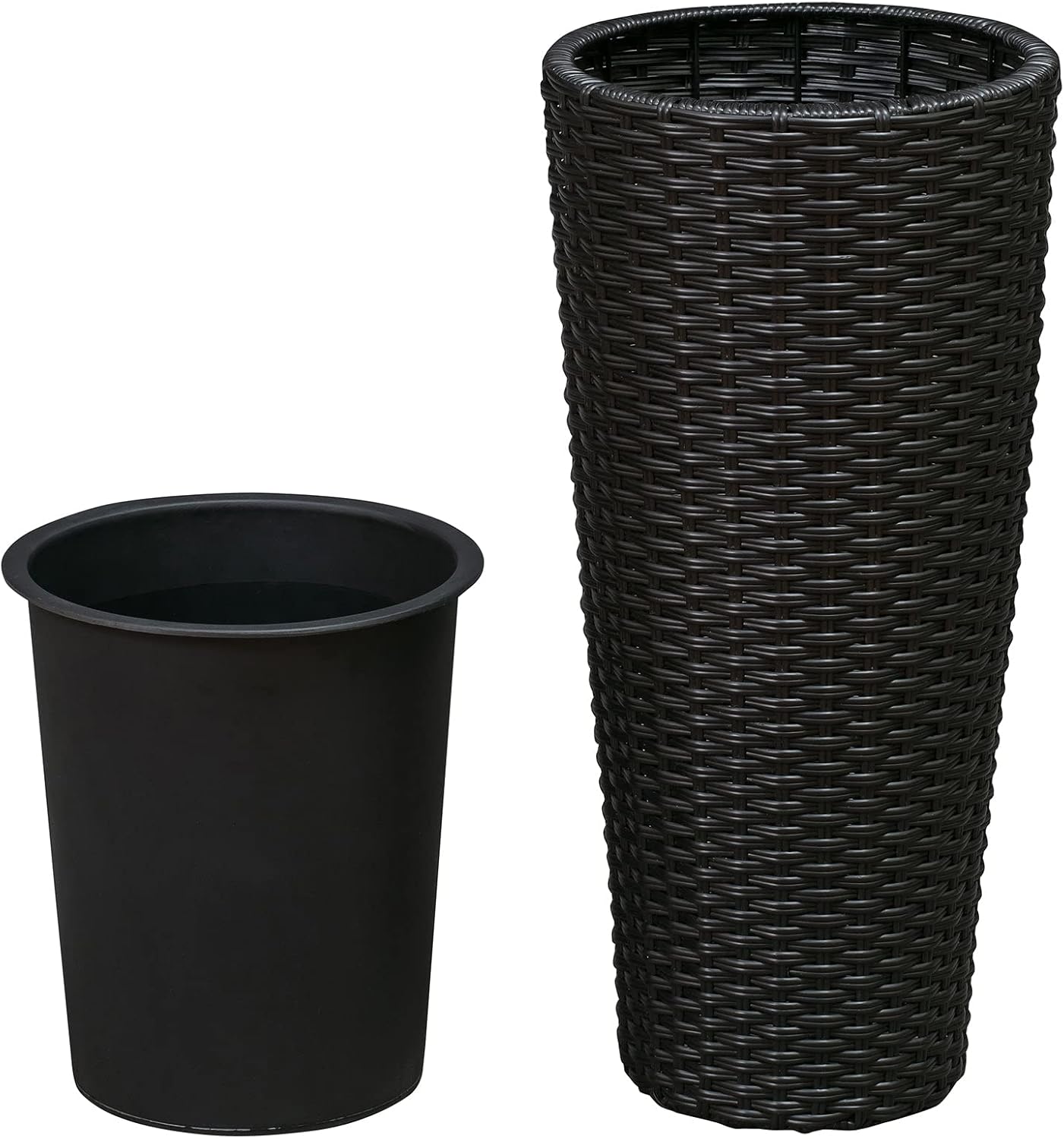 Noah Round Wicker Planter Tall Planter Decor Box for Adaptable Outdoor Furnishings All Weather Versatile Perfect Patio