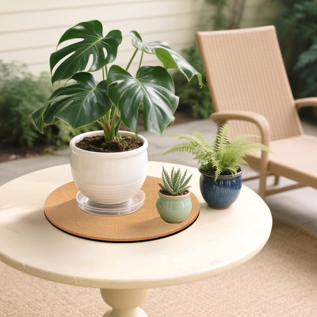 18 Inch Large Cork Plant Coasters, 2 Pieces Cork Plant Mats, Cork Coaster for Planters, Large Plant Coasters for House