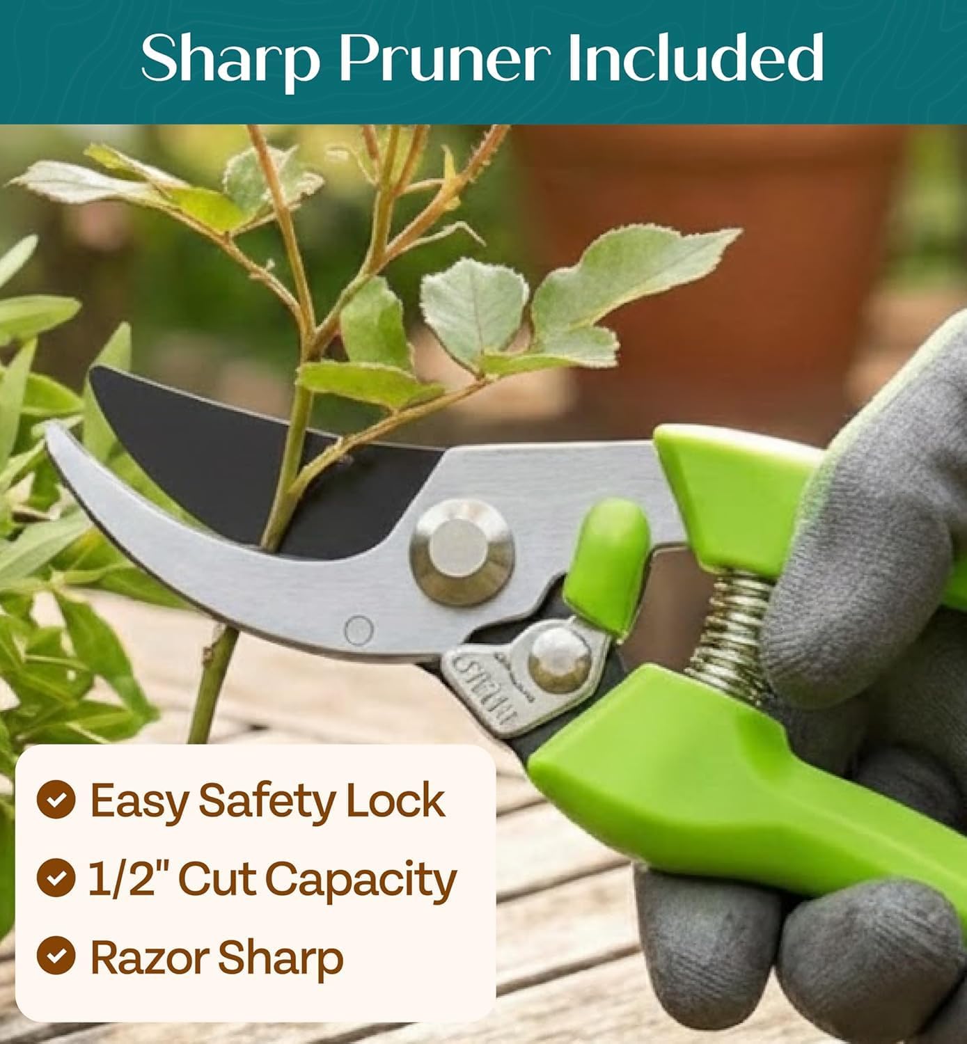 Heavy Duty Gardening Tools - Gardening Gifts for Women, Men, Mom, Dad - Durable, Ergonomic Garden Tools Set (Floral)