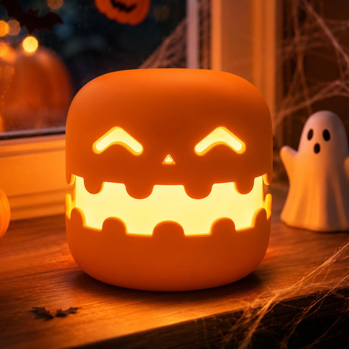 Led Light Up Jack O Lantern, Pumpkin Skull Halloween Decorations for Home