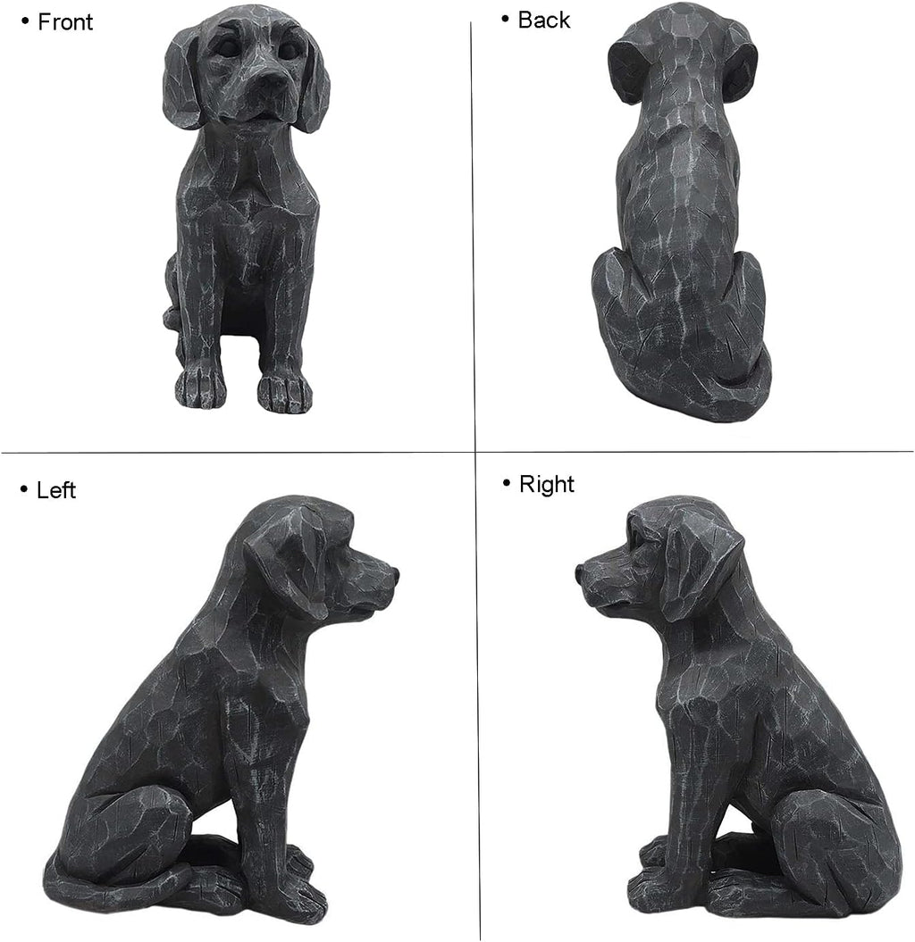 Labrador Dog Statue, 11.22 Inch Resin Retriever Garden Animal Decor | Realistic Hand-Painted Accent For Gardens