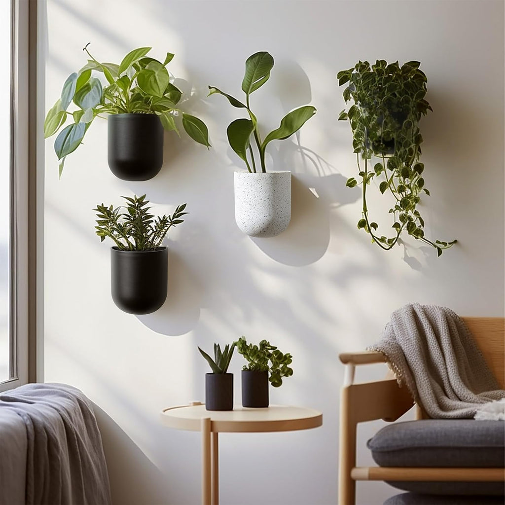 LA JOLIE MUSE Wall Hanging Planters for Indoor Plants，Hanging Flower Pots for Air Plants Succulent, Set of 2