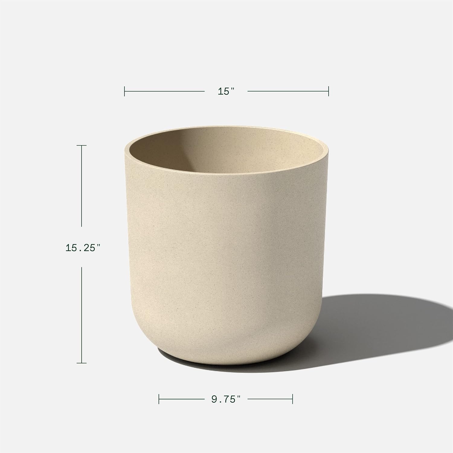 Veradek Round Lima Plastic Planter Pots for Indoor/Outdoor Garden Use, Sand Color, 5 Year Warranty | Made From a