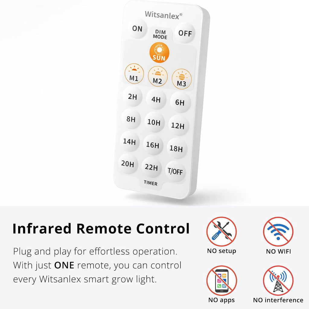 Smart LED Grow Light for Indoor Plants, Programmable Timer and Dim | Daily Auto On/Off Timer, Height Adjustable