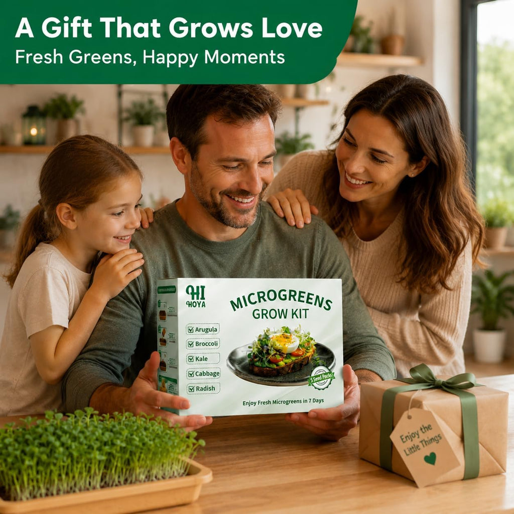 Microgreens Growing Kit Indoor Garden - Complete Micro Greens Growing Kits with 5 Seed Packs - Grow Broccoli, Arugula