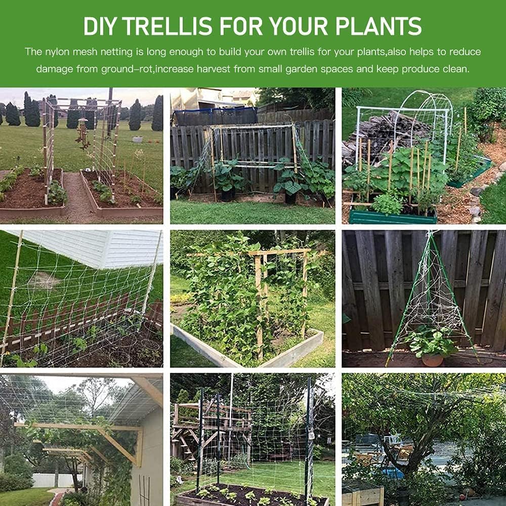Trellis Netting, CANAGROW Heavy-Duty Garden Plant Trellis Netting for Climbing Plants, Outdoor Indoor Grow Net for