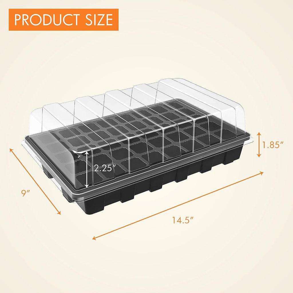 Gardzen 10-Pack 10 Gallon Grow Bags, Aeration Fabric Pots with 5-Set Garden Propagator Set, Seed Starter Tray 15" x 9"