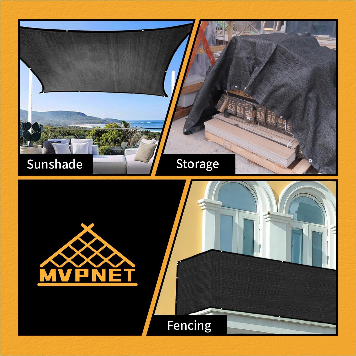 90% Sun Shade Cloth for Garden 20x30Ft UV Resistant Mesh Tarp,Black