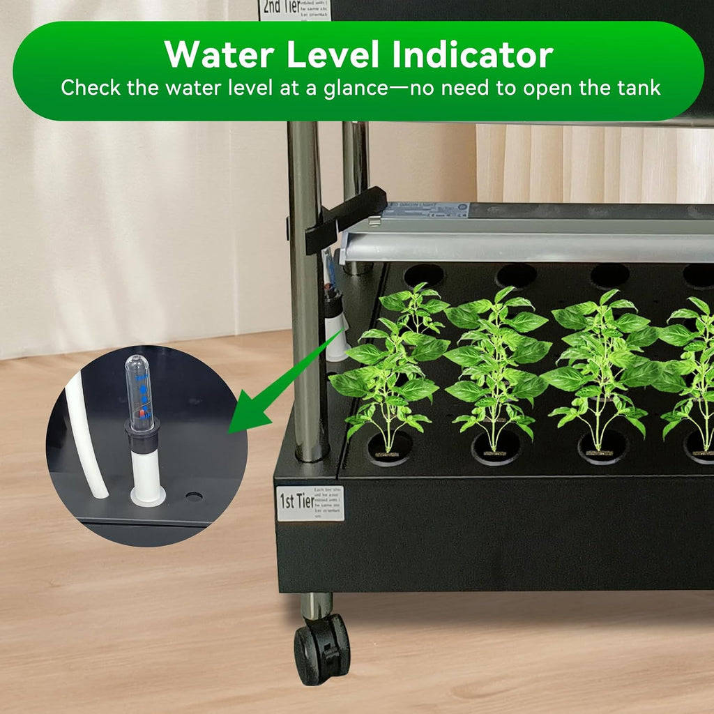 60 Pod Vertical Hydroponic System, Indoor Smart Garden | Full spectrum LED lights, auto water pump, 60 pod vertical
