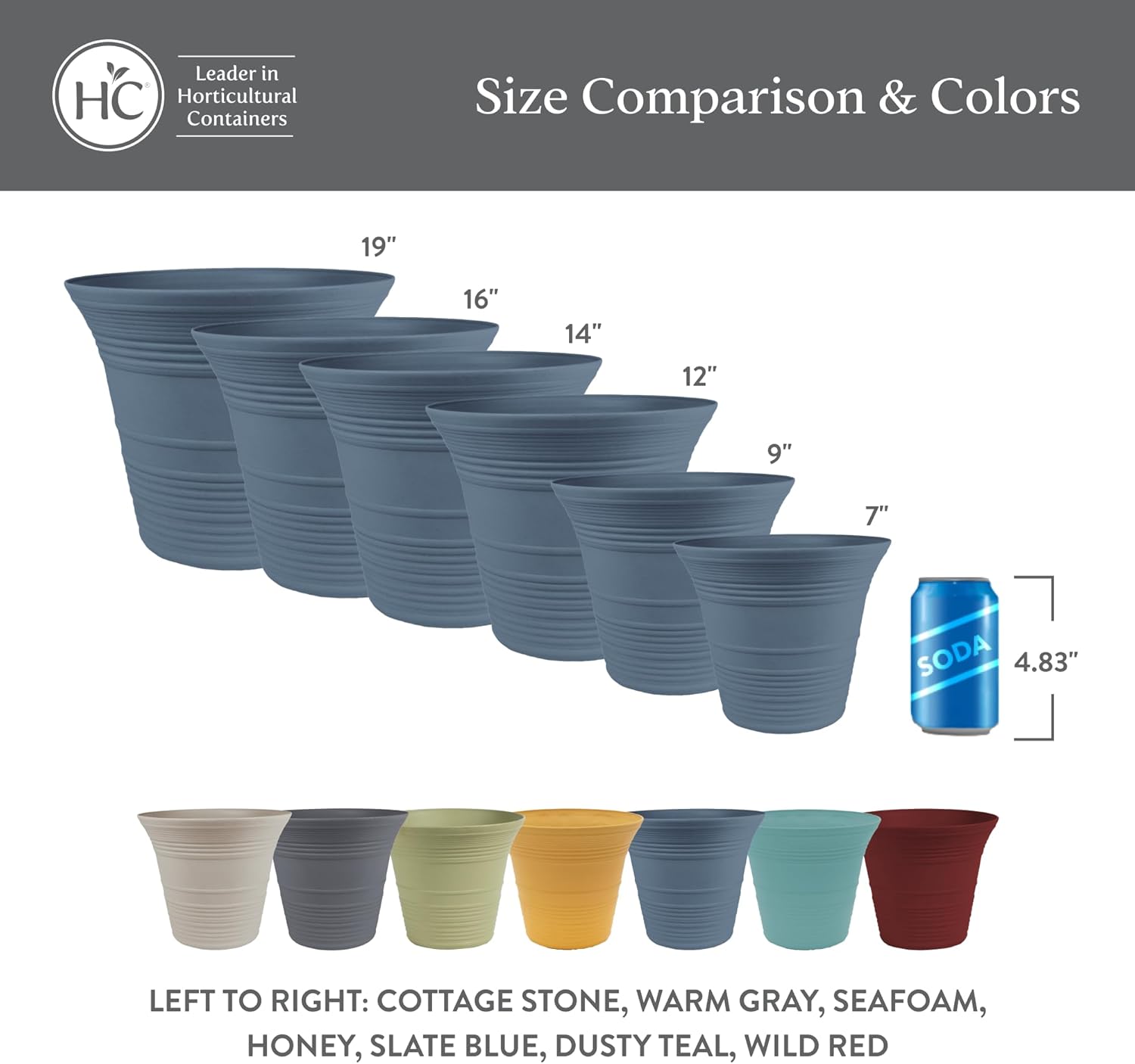 The HC Companies Sedona Round Self-Watering Pot - Lightweight Self Care Planter - Plastic Planter for Herbs & More