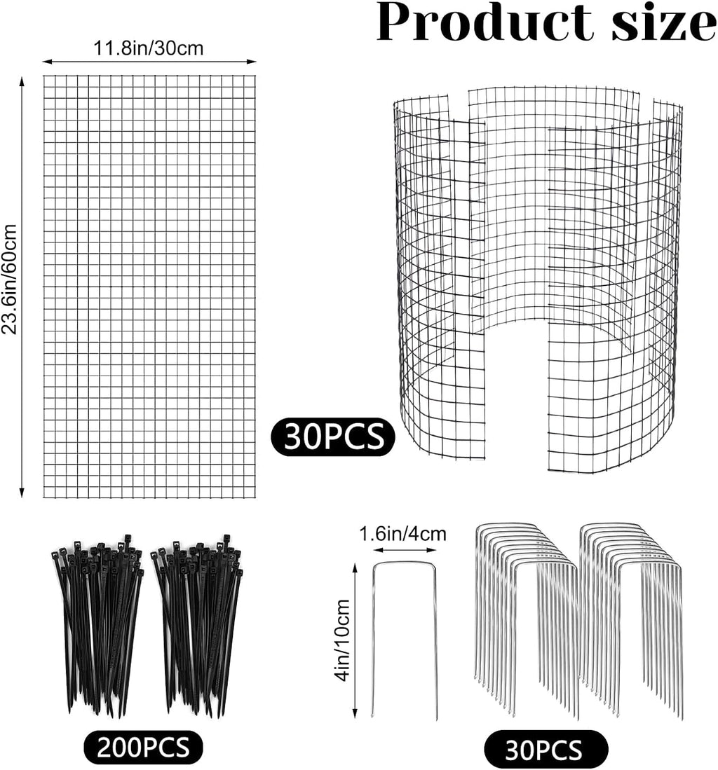 10 Packs Large Wire Plant Protector from Animals - 24'' x 12'' Metal Mesh Plant Cage Covers - Chicken Wire Cloche