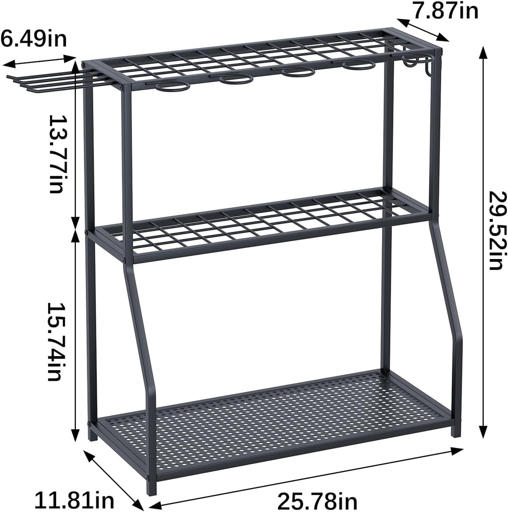 Organizer Yard Tool Storage Rack Garden Organizer Tool Holder | Shed Outdoor Black