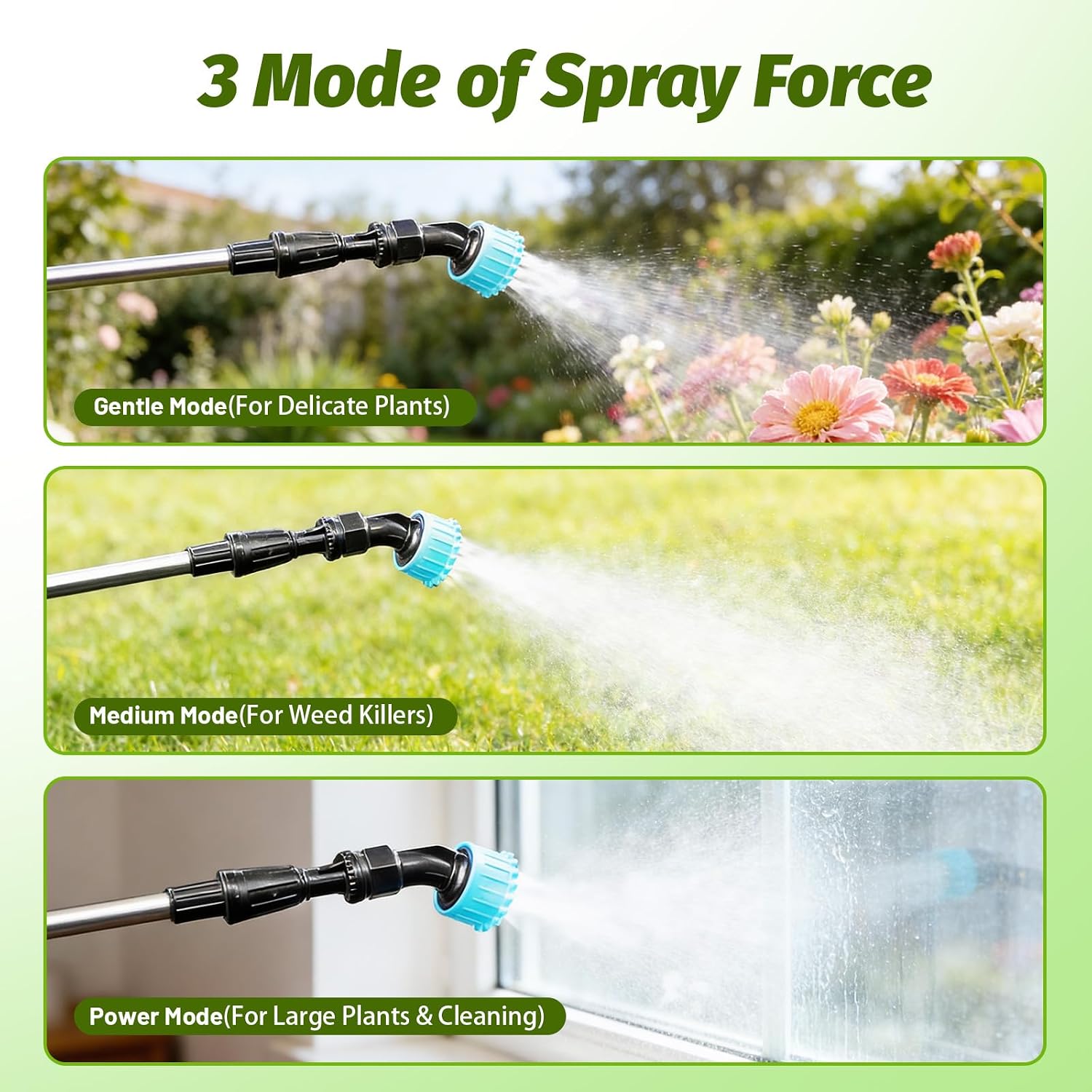 Battery Powered Sprayer Wand with 32.8FT Extended Hose, Electric Garden Sprayer with 3 Speeds & Battery Indicator, 4