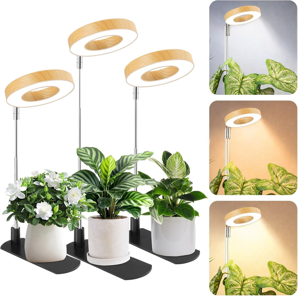 LBW Grow Lights for Indoor Plants, Full Spectrum Halo Grow Light with Base