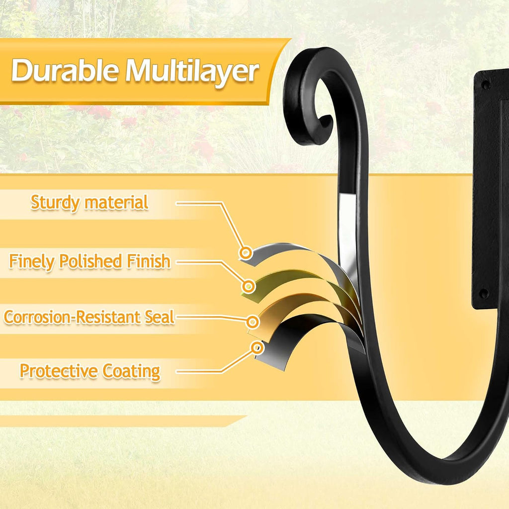 Hose Holders Wall Mount: 2PCs 8-Inch Heavy-Duty Garden Hose Hangers Outdoor | Metal Hand-forged Hose Racks Mount