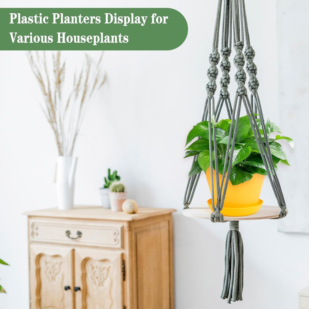 6.7 Inch Plant Pots Indoor Outdoor, 8 Pack Colorful Plant Flower Pots with Drainage Holes and Saucers Plastic Planters