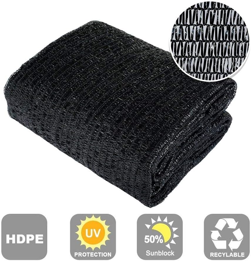 Agfabric 50% Shade Cloth 8 X 12ft Sun Shade Fabric Sunblock Shade Cloth Cover with Clips for Plants, Black