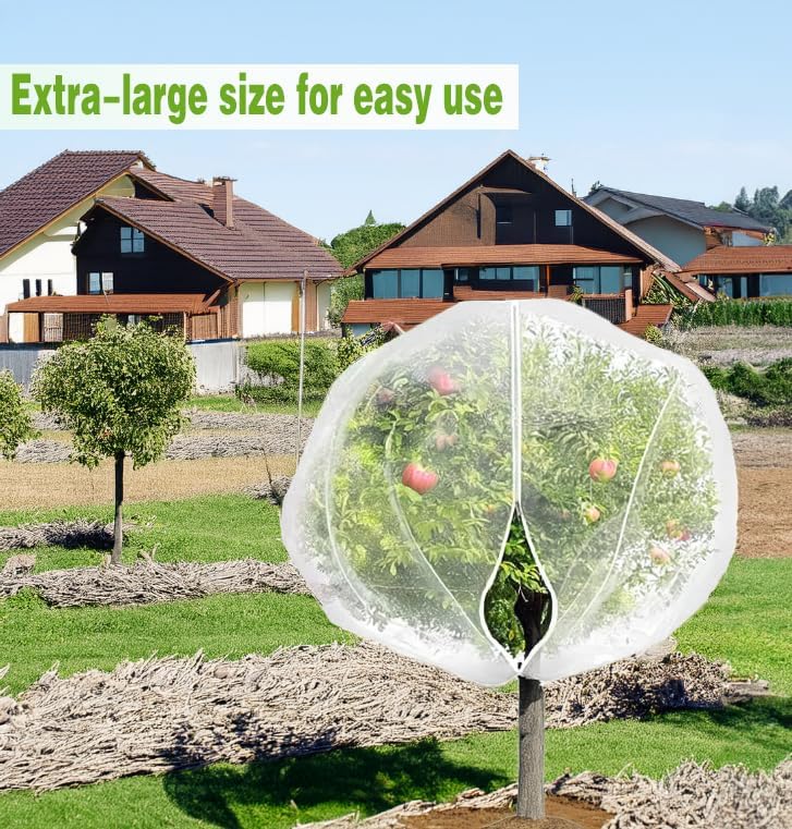 1 Pack Extra-Large Fruit Tree Netting Covers for Birds and Squirrels(15X15ft) –Bird Nets for Fruit Trees with Zipper