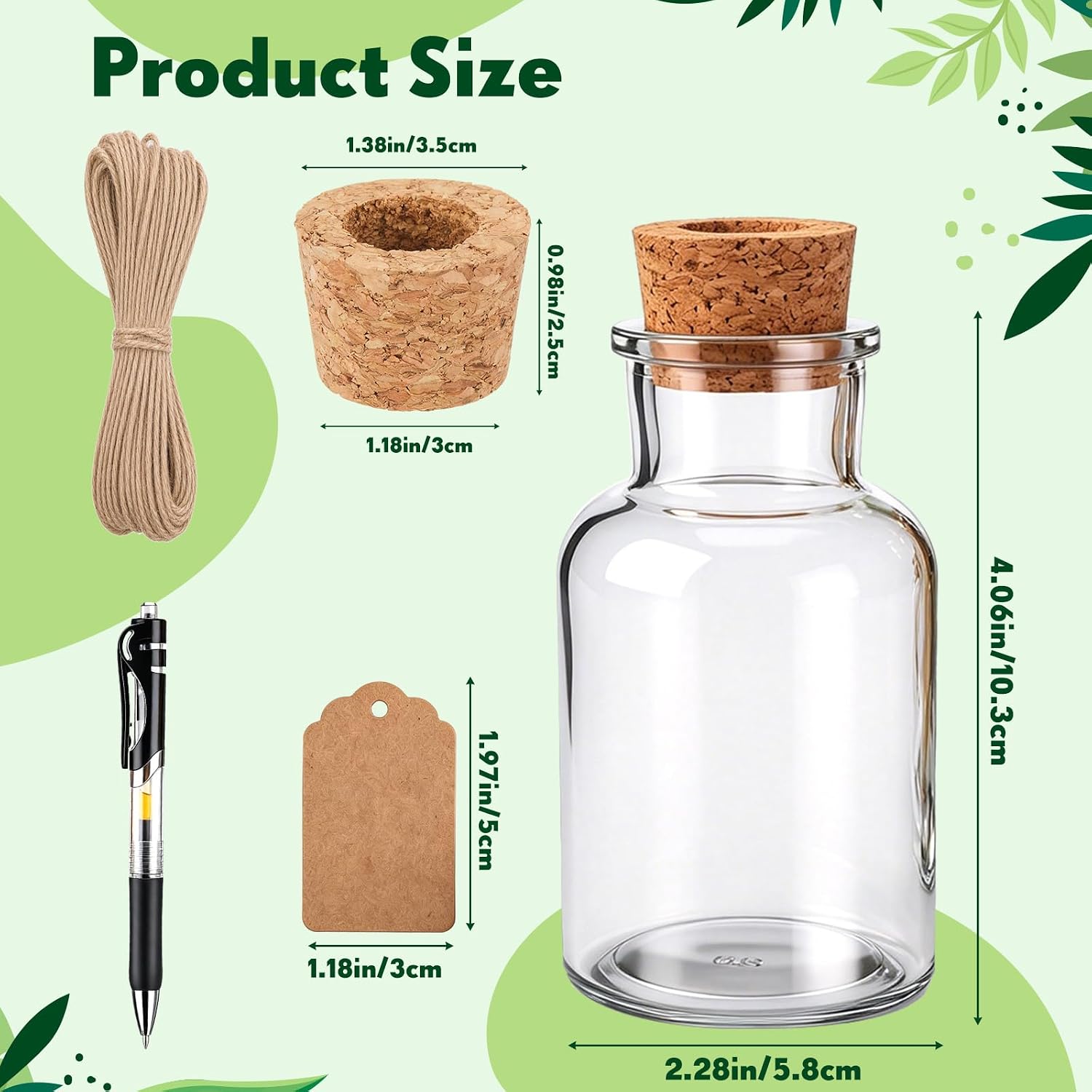 15 Pack Plant Propagation Stations with Hole Lid Tag,Cylindrical | 4.05'' Glass Propagation Jars, 4 oz Clear Hydroponic