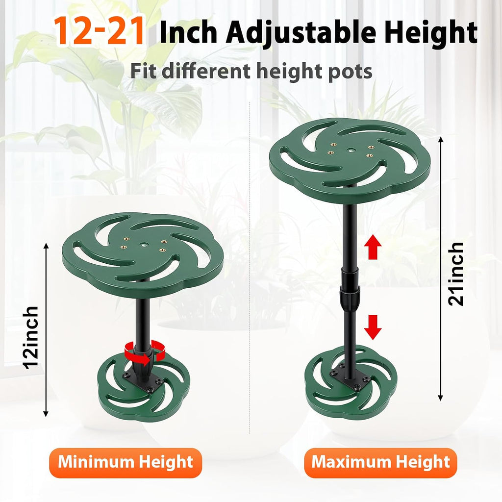 2 Pack Plant Risers for Inside Pots, 12-21" Rise Plastic Planter Inserts | Adjustable Height Planter Inserts for Large