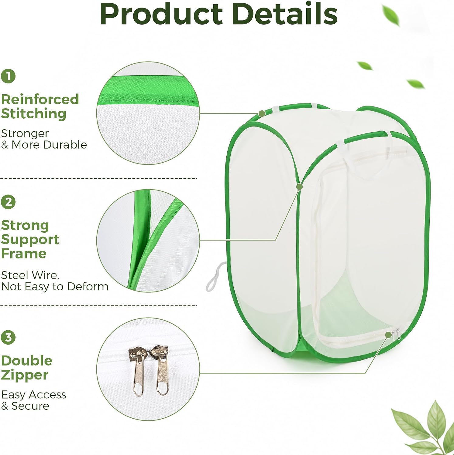 36" Pop Up Garden Mesh Plant Cover, Butterfly Enclosure Mesh | Pop Up Greenhouse, Plant Cover for Pests, Bird and Plant