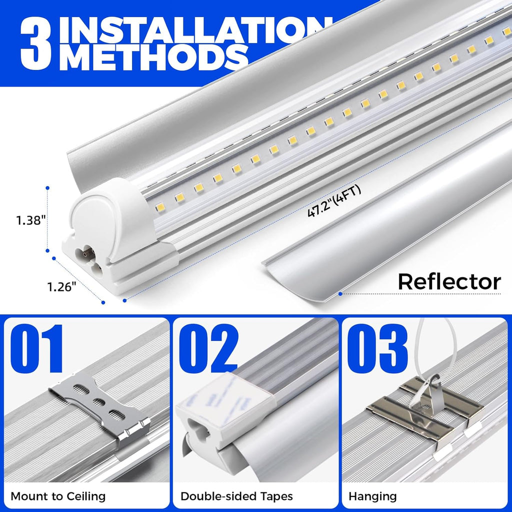 Barrina Plant Grow Lights, 4FT 5000K Full Spectrum Daylight White, 6 Packs | 252W(6 x 42W, 1400W Equivalent), T8 LED