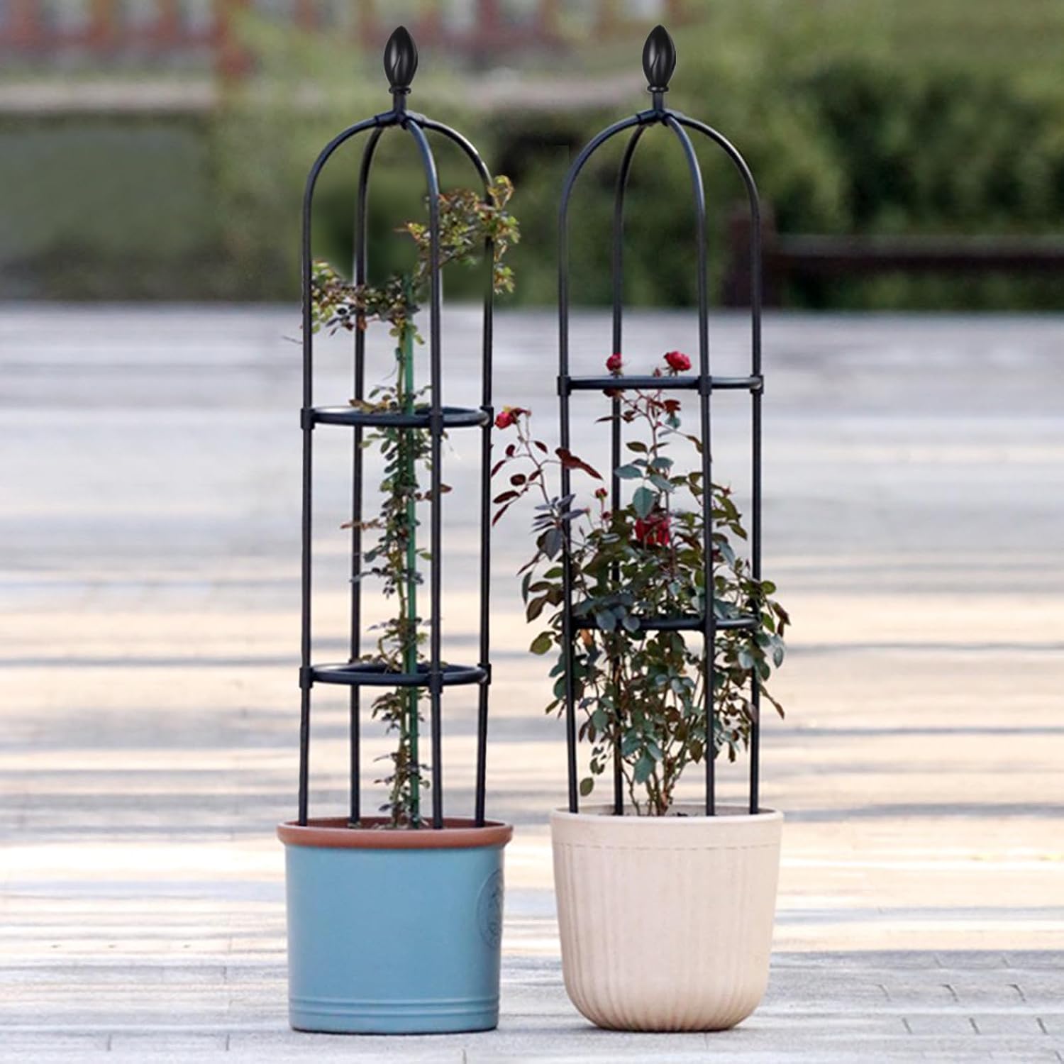 2 Pack 5Ft Tall Garden Obelisk Trellis for Climbing Plants Outdoor | Plant Trellis Garden Tower Trellis for Potted