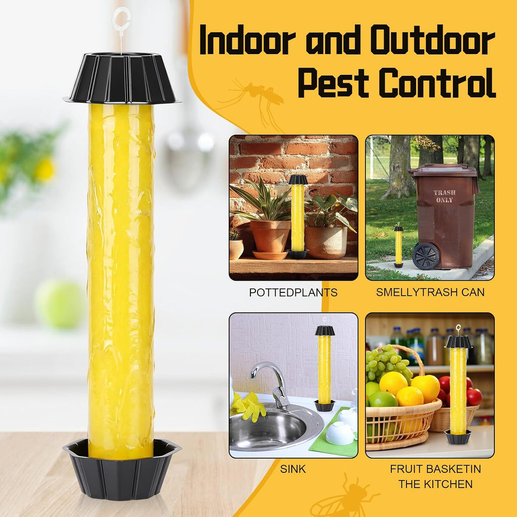 Qualirey 8 Pcs Fly Traps for Indoor Outdoor Hanging Fruit Fly Trap Sticky Mosquito for Home Insect 10 x 2.5 Inches