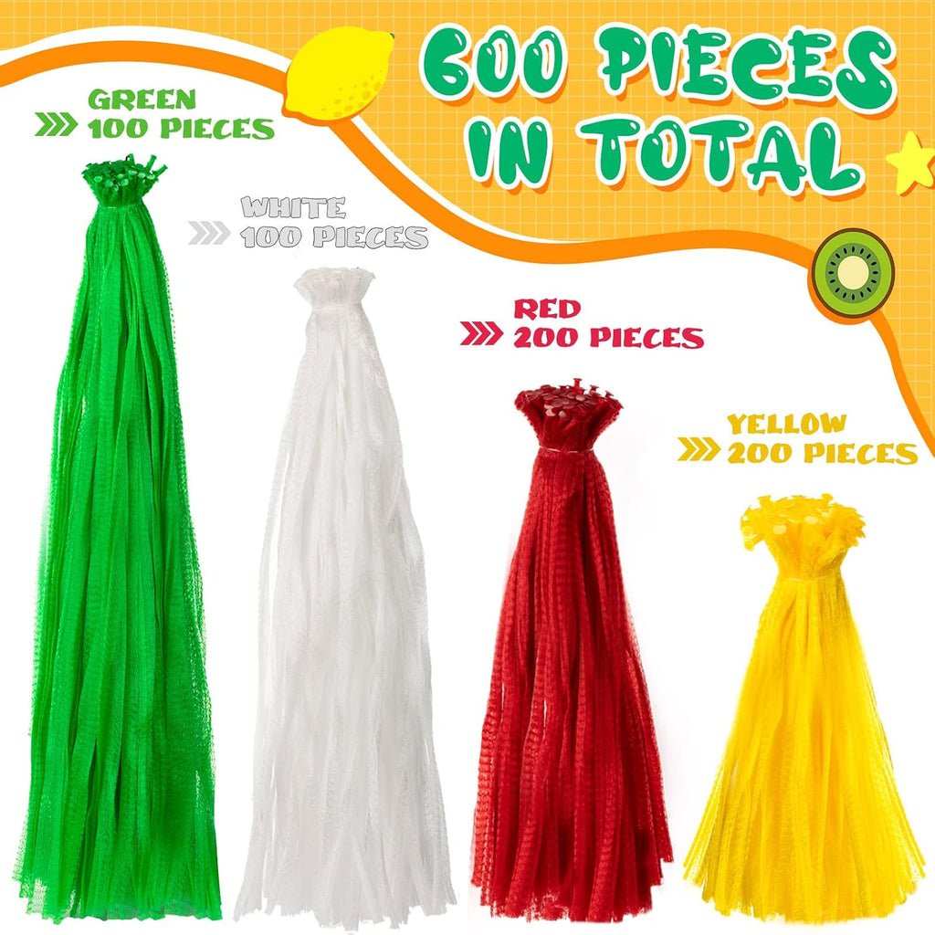 Treela 600 Pieces Reusable Mesh Bags Reusable Produce Seafood Onion Vegetable Storage Mesh Net Nylon Poly Bags for