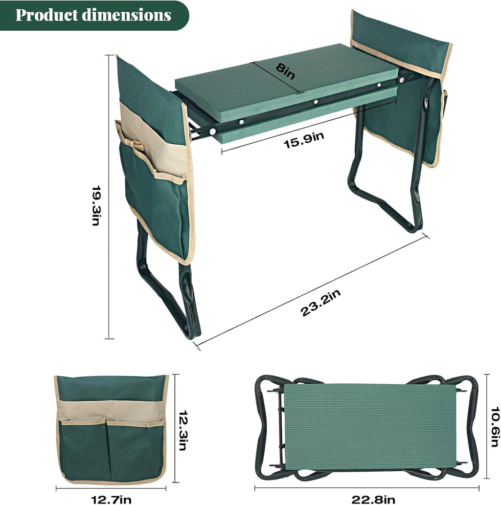 RAIN SPIRIT Garden Kneeler and Seat Gifts Foldable Gardening Stool | with Thicken & Widen Soft Kneeling Pad,Garden
