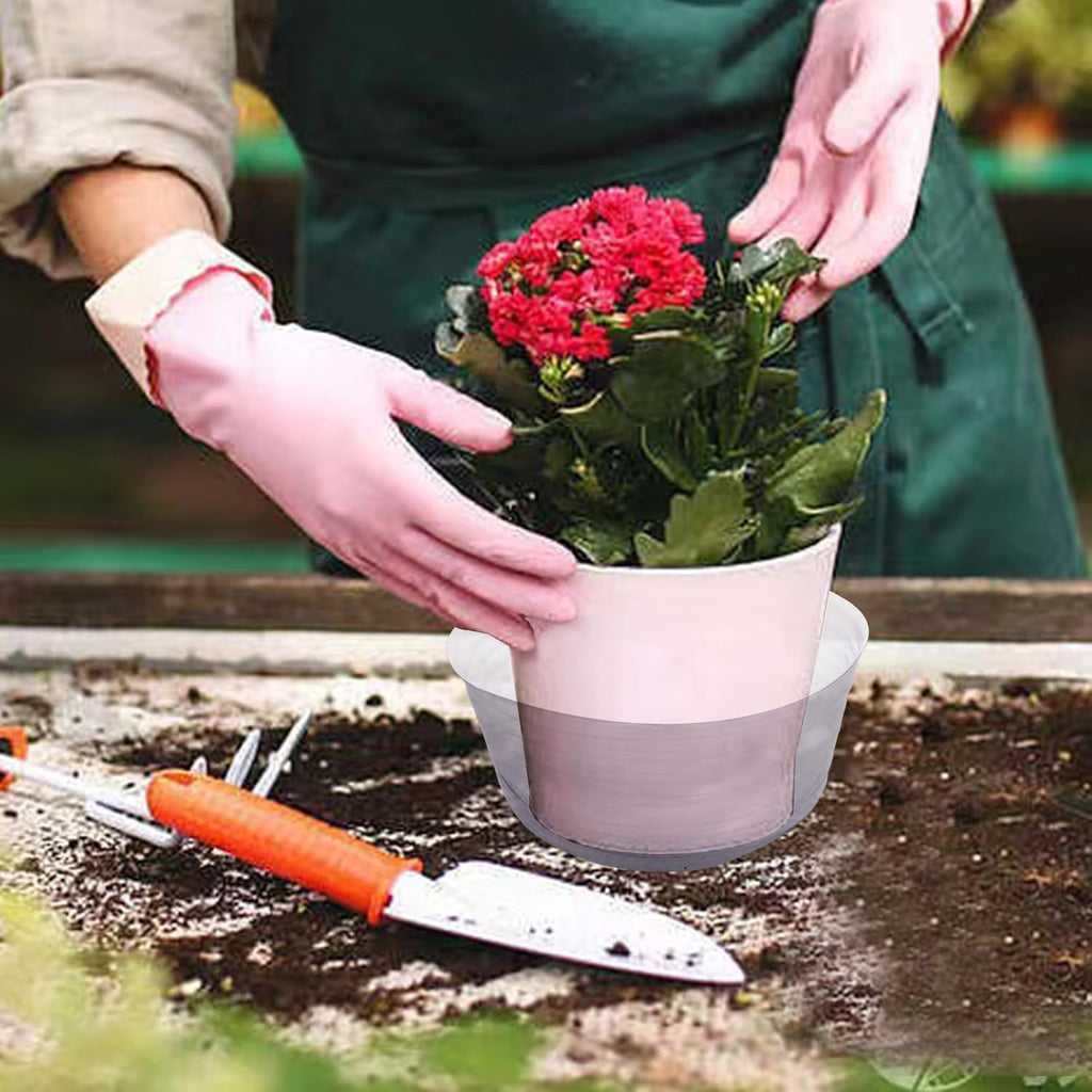 18 Pcs Clear Plastic Plant Saucers for Flower Pots(6, 8, 10 Inch) | Clear Deep Drip Trays, Thickened Saucers for Pots