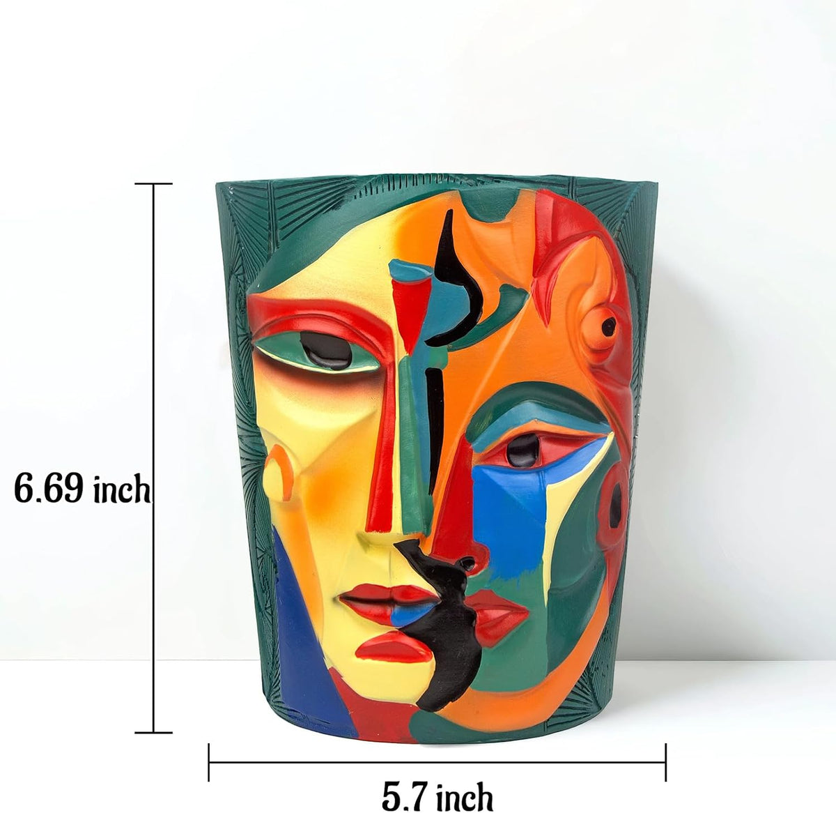 Mrlikale Abstract Face Planter Pots with Drainage Hole for Indoor Plants | 6.6 Inch Hand-Painted Funny Face Flower Pot