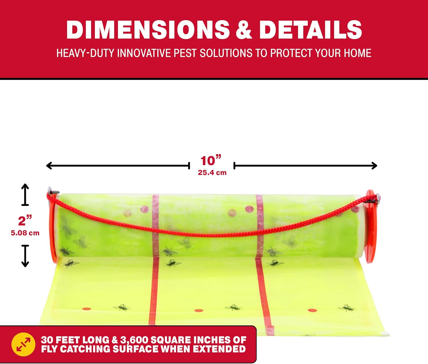 Catchmaster Giant Fly Glue Trap 3-Pack 30 Feet Each, Adhesive Fly Traps Outdoor, Sticky Bug Catcher, Bulk Flying Insect