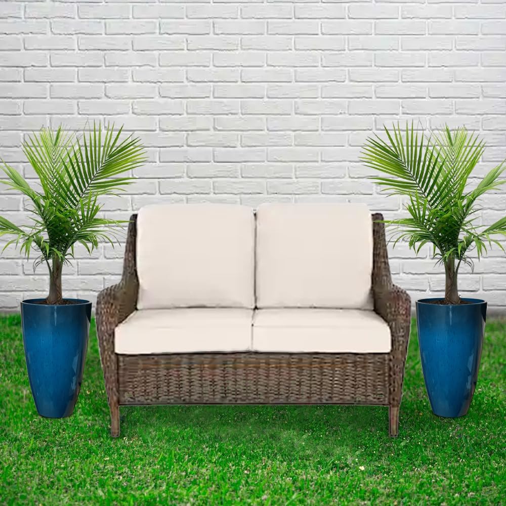 RUBBER BOND Plant Pots 2 Pack - Modern Indoor/Outdoor Planters for Home Decor - Weather-Resistant Large Flower Pots