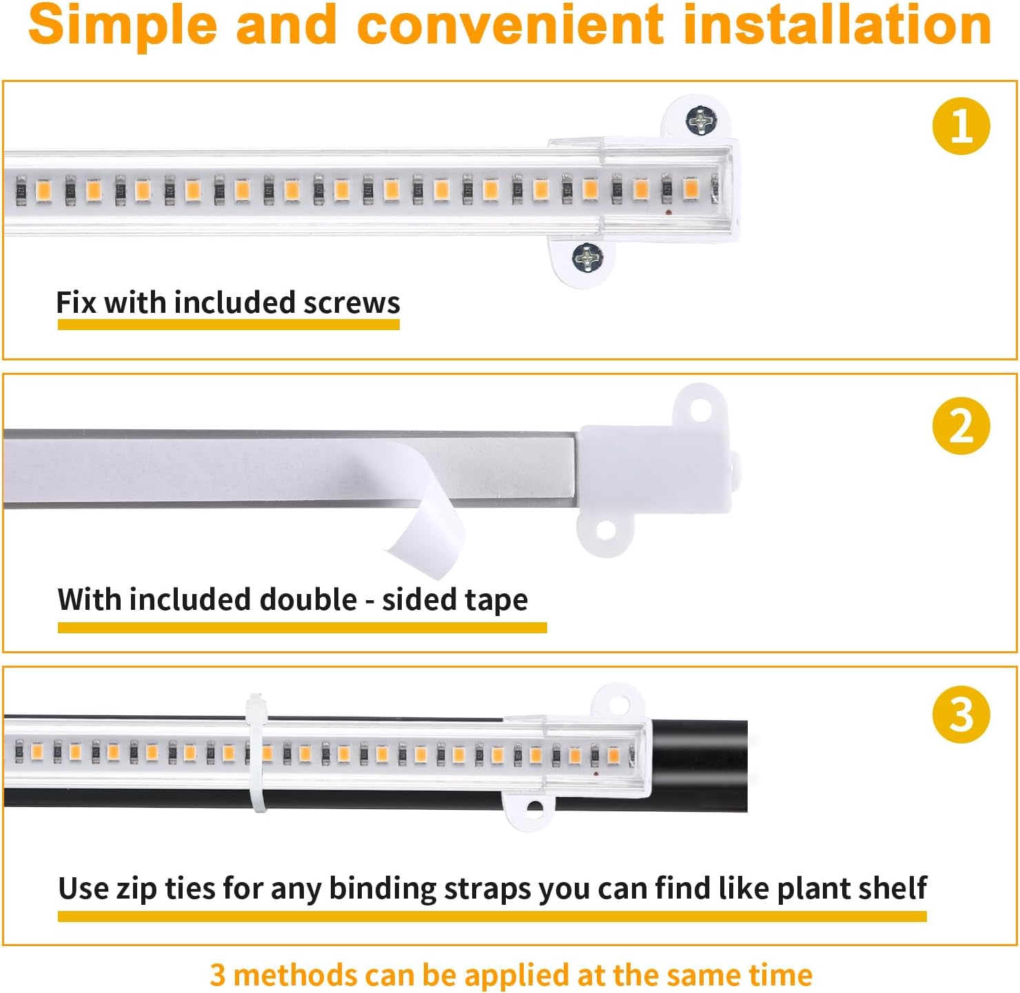 LED Grow Light Strips, Grow Lights for Indoor Plants Full Spectrum 3000K, Plant Light Bar with 3/9/12H Timer, 10