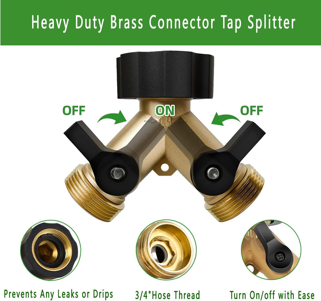 233FT Drip Irrigation System Kit with Quick-Connect System,33FT 1/2" Mainline & 200FT 1/4" Tubing,Brass Y-Type