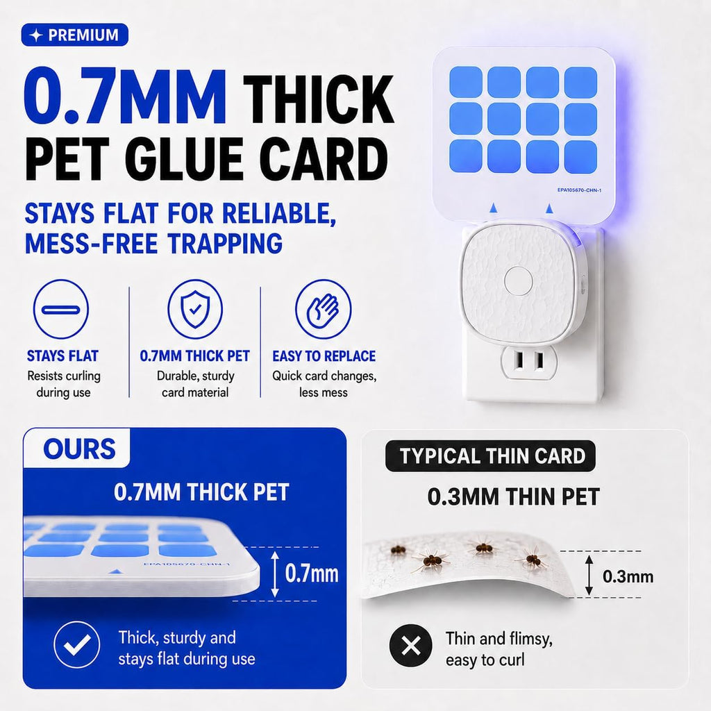 Fruit Fly Traps for Indoors 2 Pack with Double-Sided Sticky Glue Cards | Plug-in Indoor Fly Trap Flying Insect Trap for