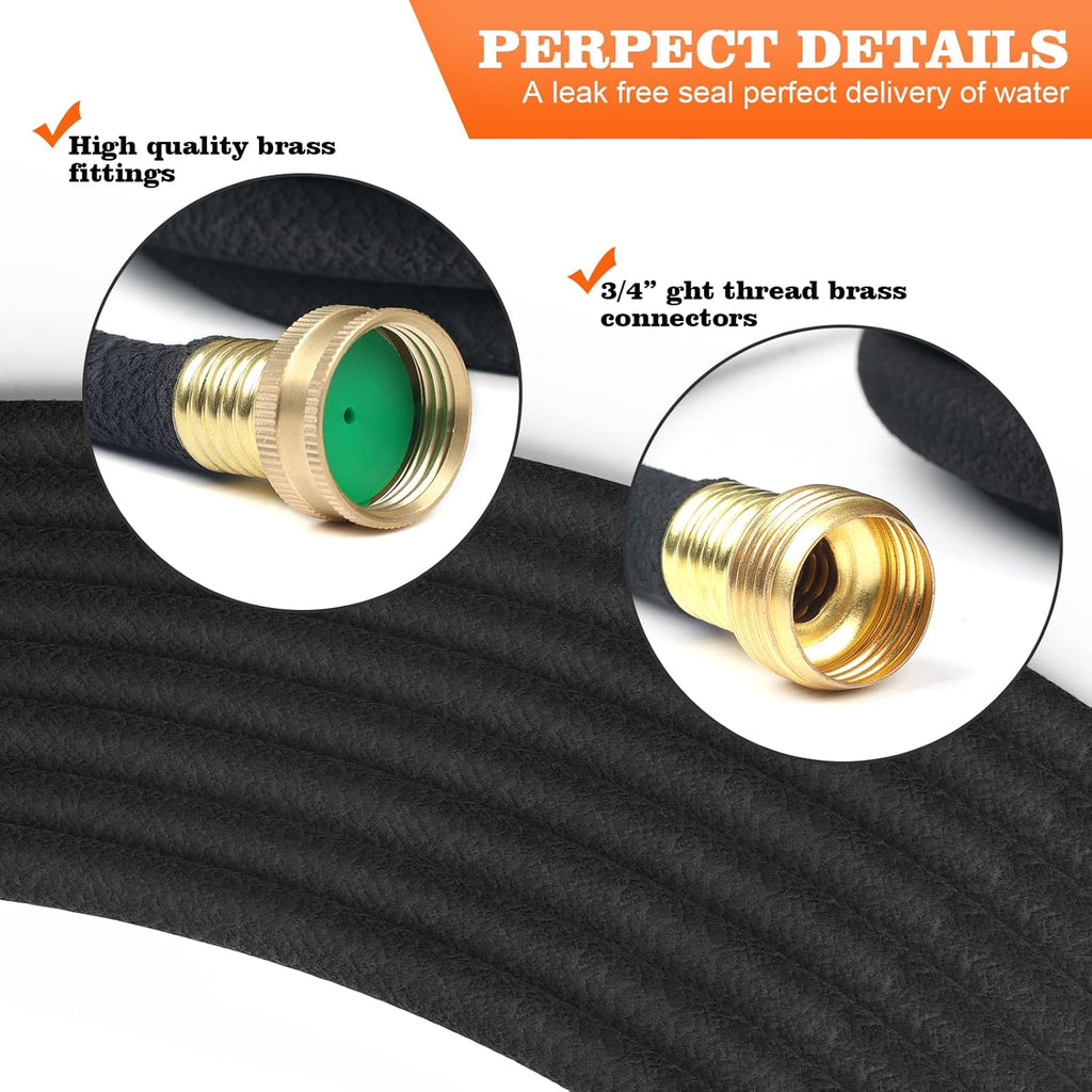 Soaker Hose 100 FT for Garden with 1/2" Diameter Irrigation Hose Save 70% of Water Solid Brass Interface Eminently